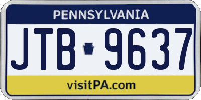 PA license plate JTB9637