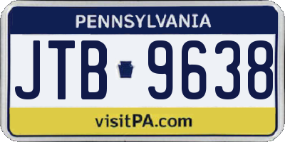 PA license plate JTB9638
