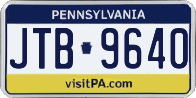 PA license plate JTB9640