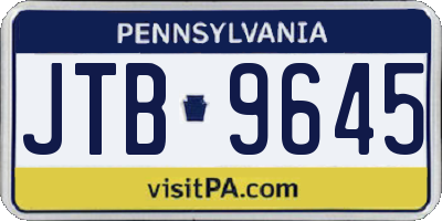 PA license plate JTB9645