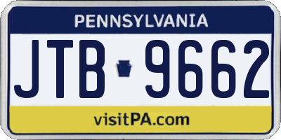 PA license plate JTB9662