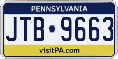 PA license plate JTB9663