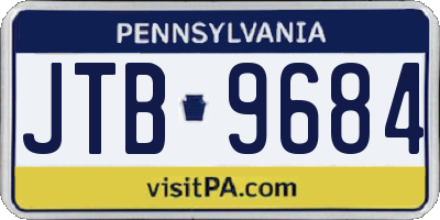 PA license plate JTB9684