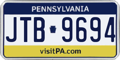 PA license plate JTB9694