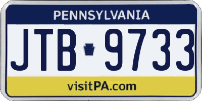 PA license plate JTB9733