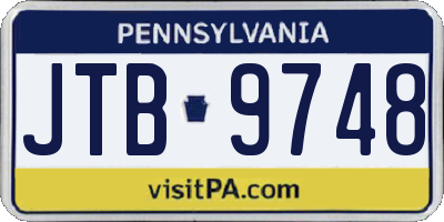 PA license plate JTB9748