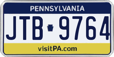 PA license plate JTB9764