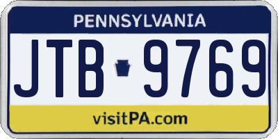 PA license plate JTB9769