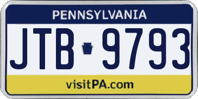PA license plate JTB9793
