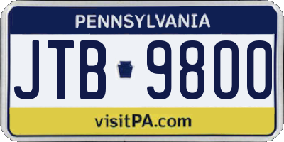 PA license plate JTB9800