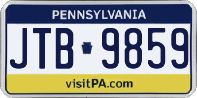 PA license plate JTB9859