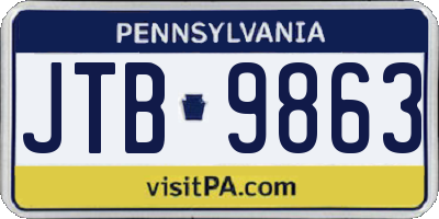 PA license plate JTB9863