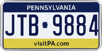 PA license plate JTB9884