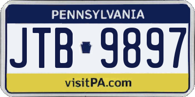 PA license plate JTB9897