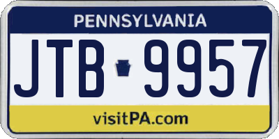PA license plate JTB9957