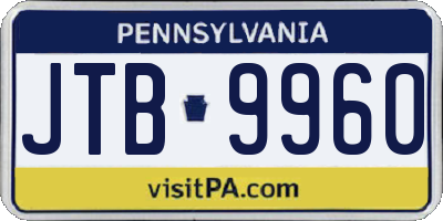 PA license plate JTB9960