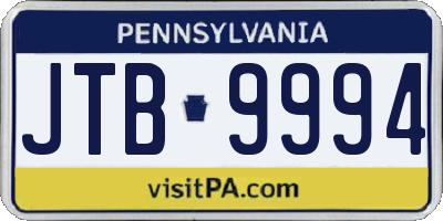 PA license plate JTB9994