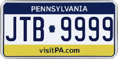 PA license plate JTB9999