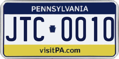 PA license plate JTC0010