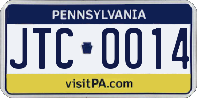 PA license plate JTC0014