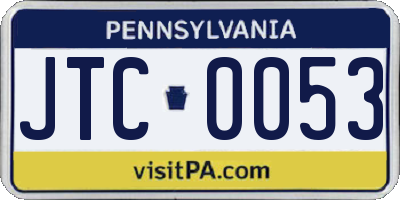 PA license plate JTC0053
