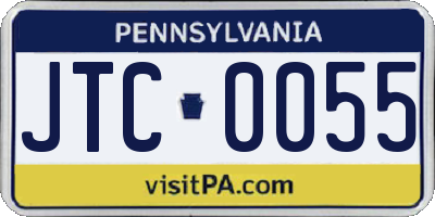 PA license plate JTC0055