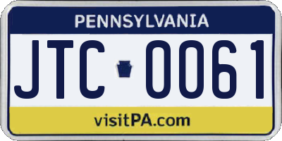 PA license plate JTC0061
