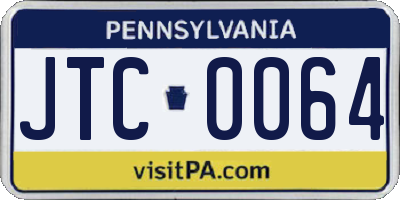 PA license plate JTC0064