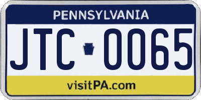 PA license plate JTC0065