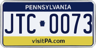 PA license plate JTC0073
