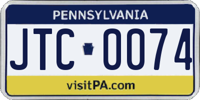 PA license plate JTC0074