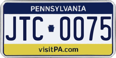 PA license plate JTC0075