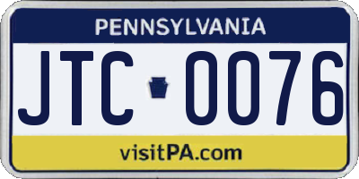 PA license plate JTC0076