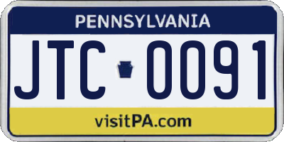 PA license plate JTC0091