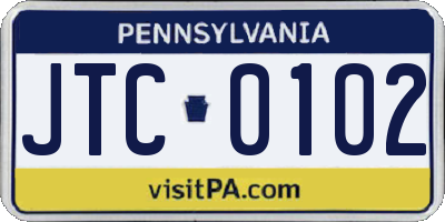 PA license plate JTC0102