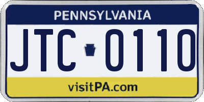 PA license plate JTC0110