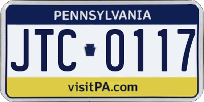PA license plate JTC0117
