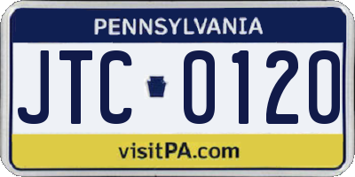 PA license plate JTC0120