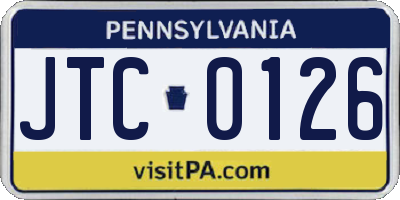 PA license plate JTC0126