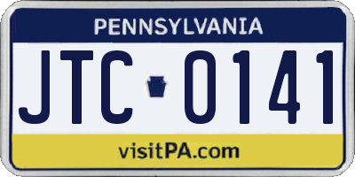 PA license plate JTC0141