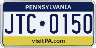 PA license plate JTC0150
