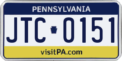 PA license plate JTC0151