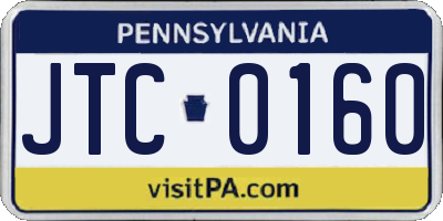 PA license plate JTC0160
