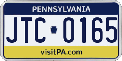 PA license plate JTC0165