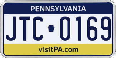PA license plate JTC0169