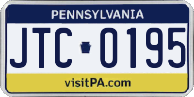 PA license plate JTC0195