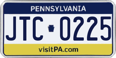 PA license plate JTC0225