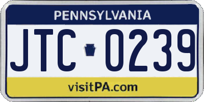PA license plate JTC0239