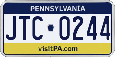 PA license plate JTC0244