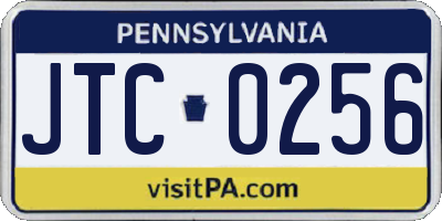 PA license plate JTC0256